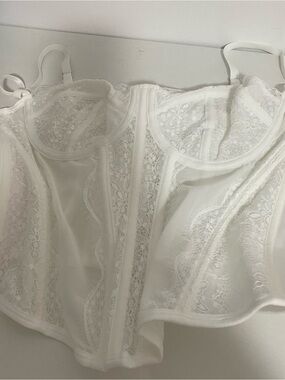 White Lace Bustier Corset Top